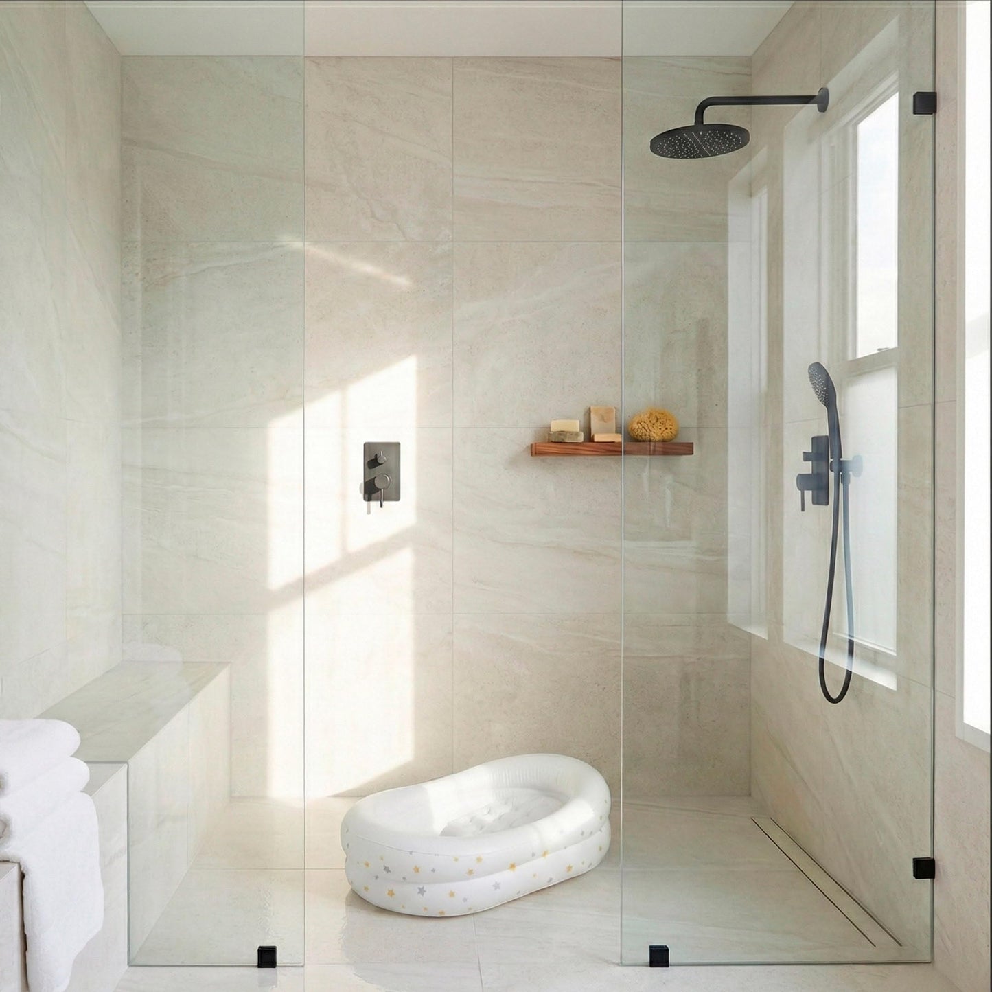 Bañera para bebé estrellada Intex 48523NP (Inflada 89cm x 66cm x 25cm)
