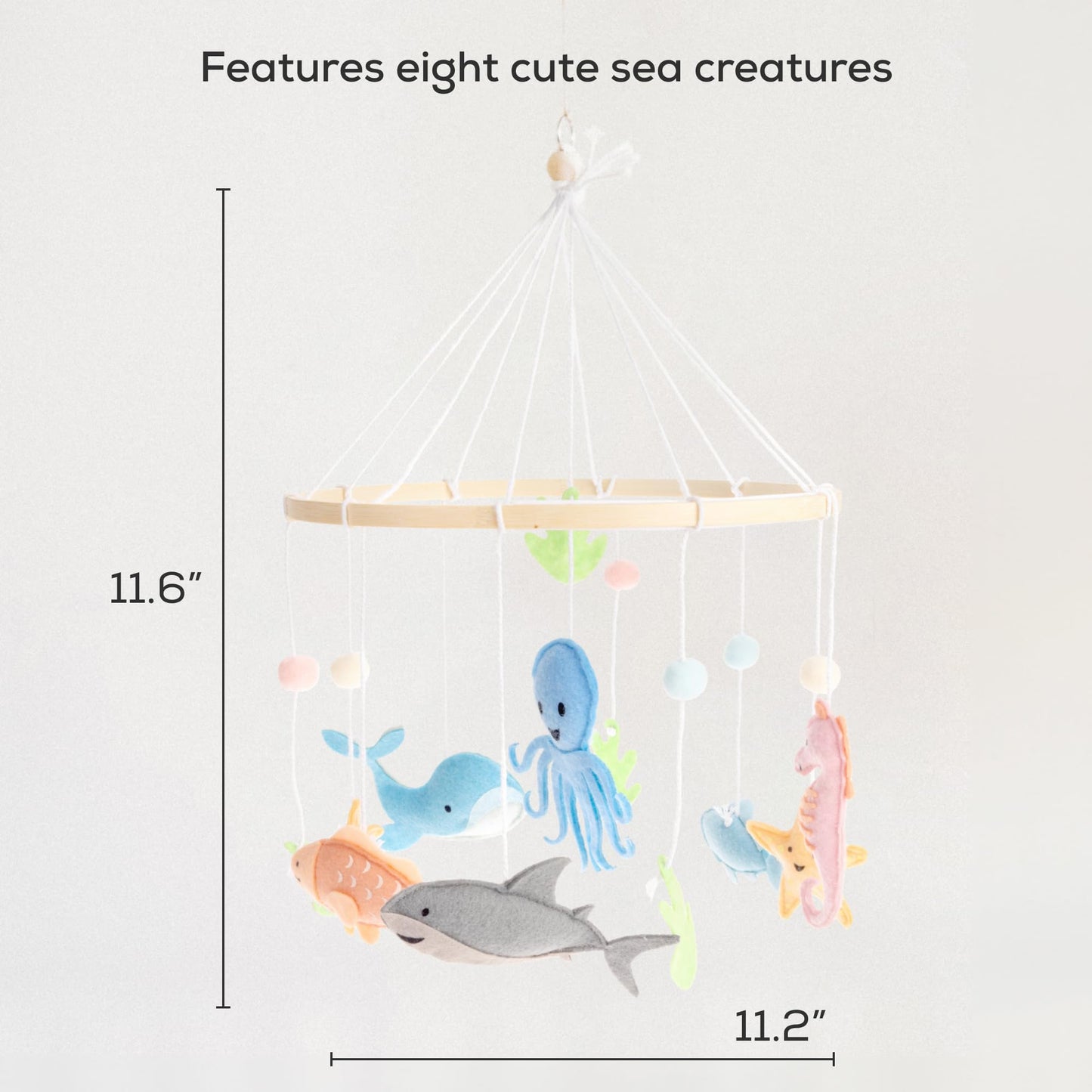 First Landings Móvil para bebé para cuna - Móviles de guardería con animales - Decoración de guardería para bebé de género neutro - Criaturas oceánicas