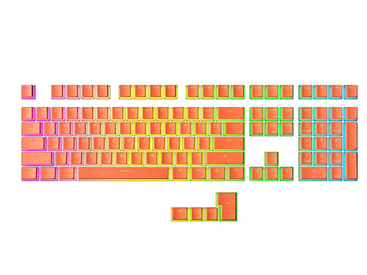 Teclas PBT Ranked Coral Diseño Translúcido ANSI e ISO Perfil OEM para Teclado Mecánico RGB