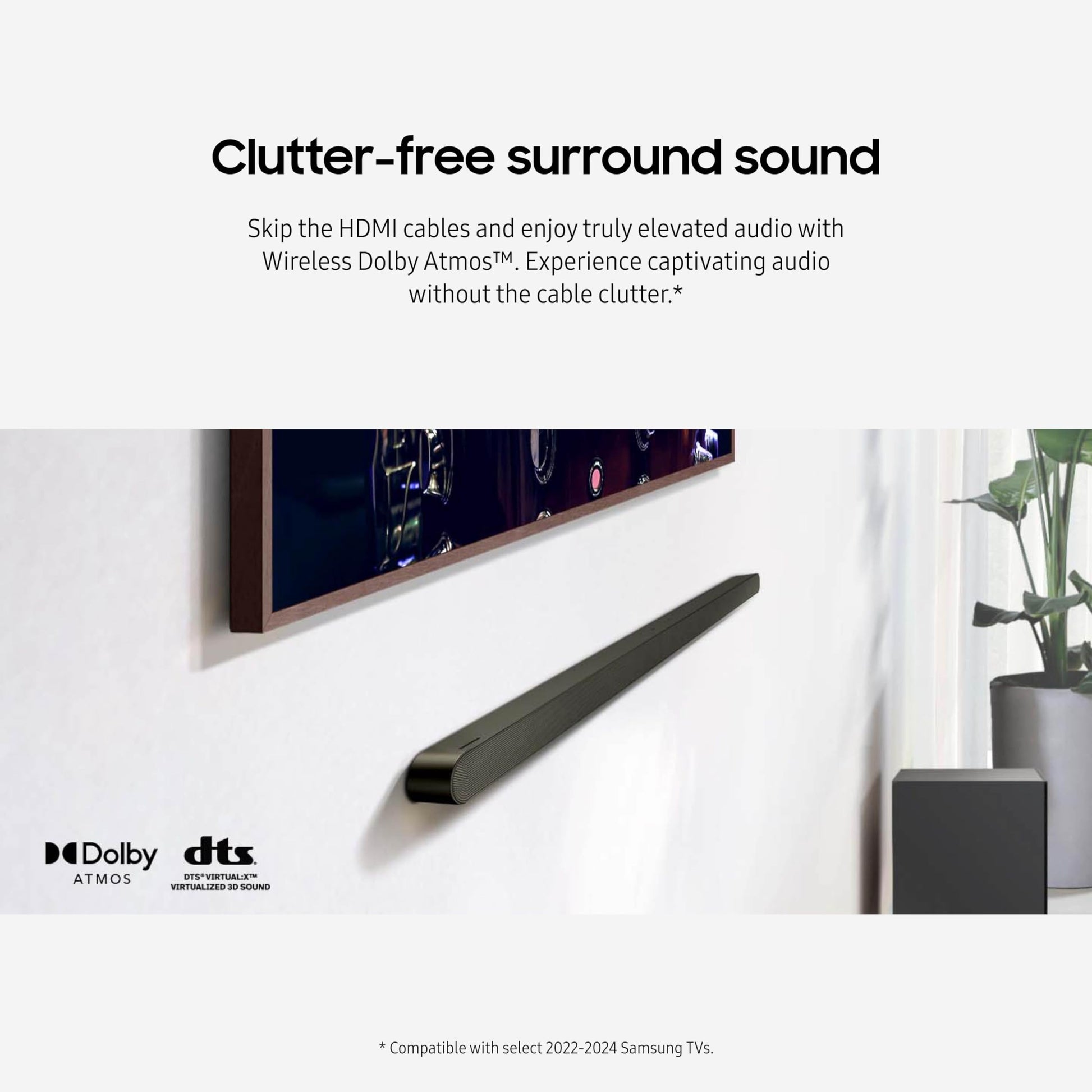 Barra de Sonido Samsung S700D Negra con Audio Inalámbrico Dolby Atmos y Diseño Ultra Delgado