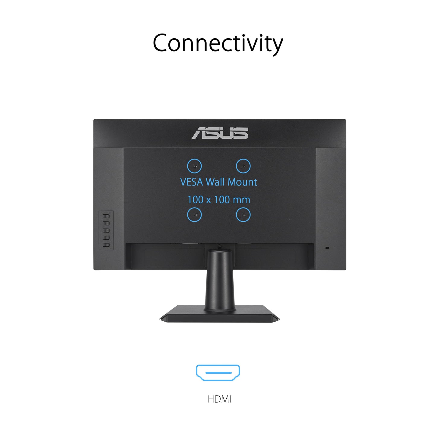 Asus Monitor Eye Care VA27EHF, 27 Pulgadas, IPS, Full HD, sin Marco, 100Hz, Adaptive-Sync, 1ms MPRT, HDMI, Low Blue Light, Flicker Free, Montaje en Pared