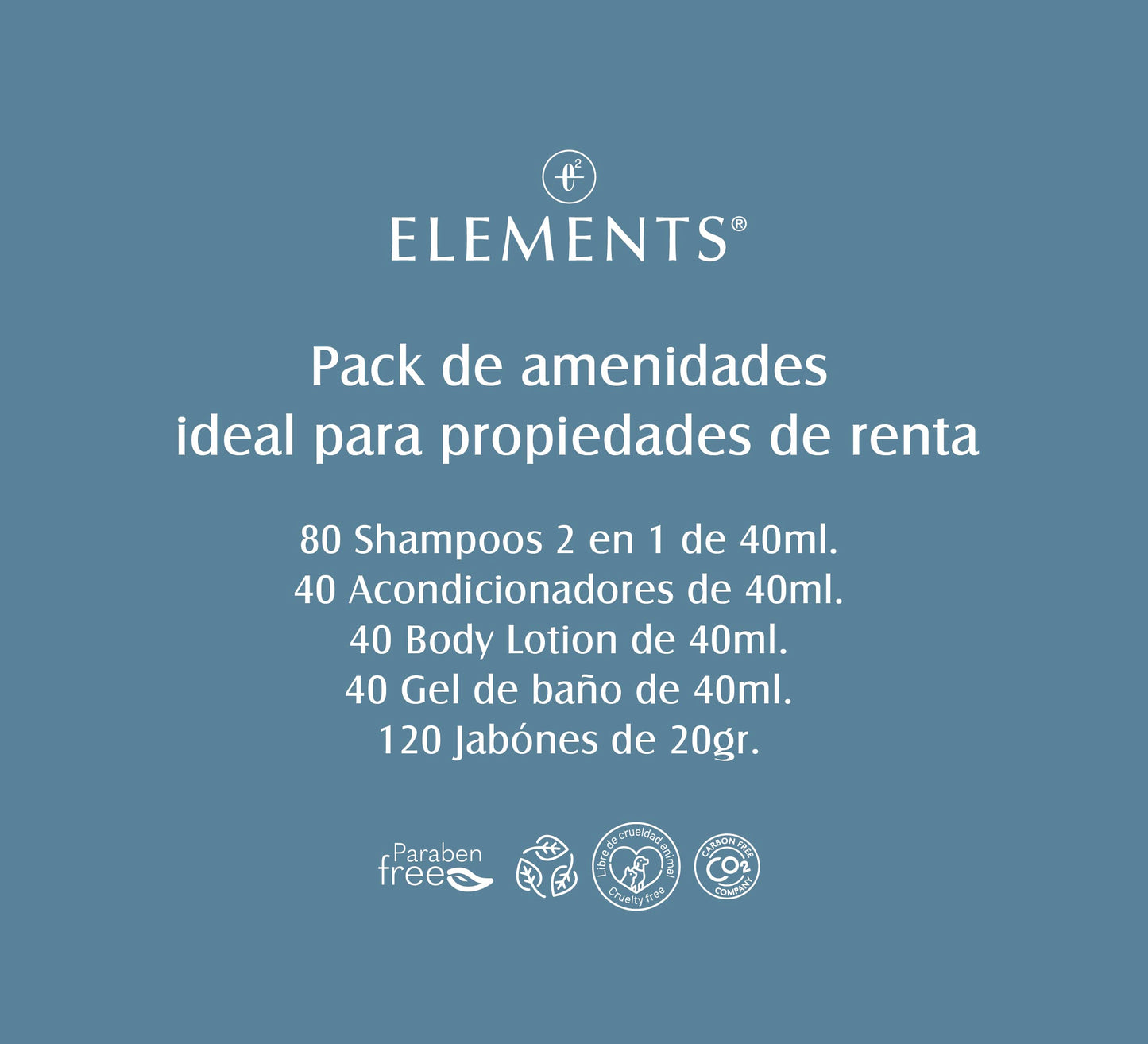 JYPESA Kit Amenidades Hoteleras 320 Pzas Elements Shampoo Jabón Airbnb