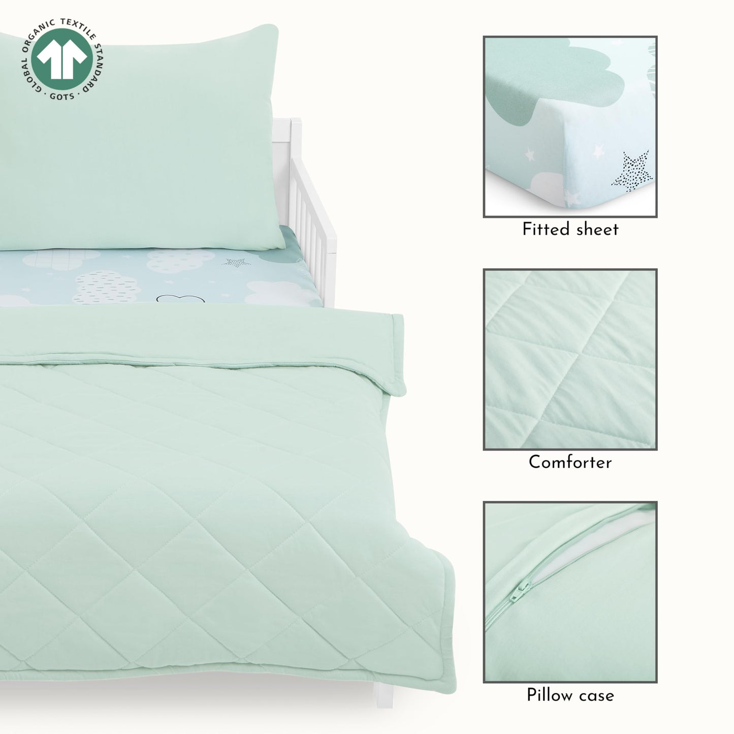 Evolur Dreamer - Juego de Ropa de Cama de 3 Piezas, súper Suave y Transpirable, Lavable a máquina, Incluye sábana Bajera, edredón y Funda de Almohada