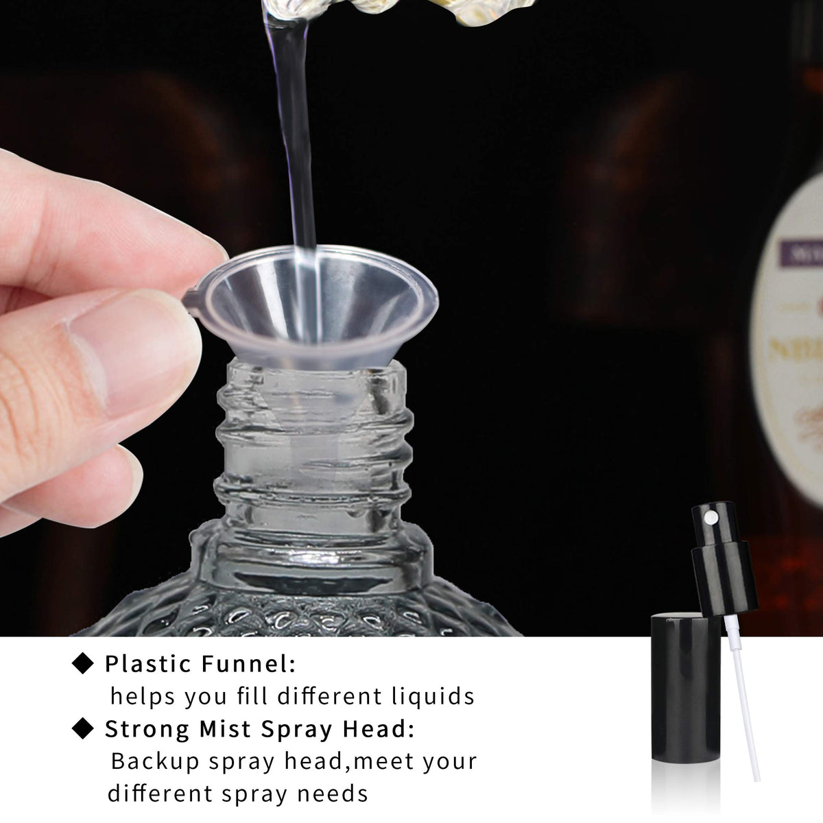 LINALL - Botella atomizadora de perfume de 3.4 onzas / 100 ml, botella de vidrio recargable clásico, SPBT0003 (3 piezas)