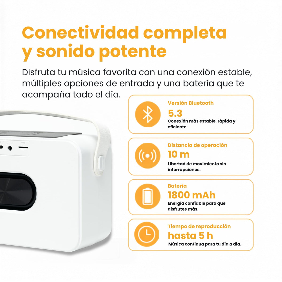Bocina Inalámbrica PERFECTCHOICE Transparente con Centro de Carga para Smartphone Loopstar