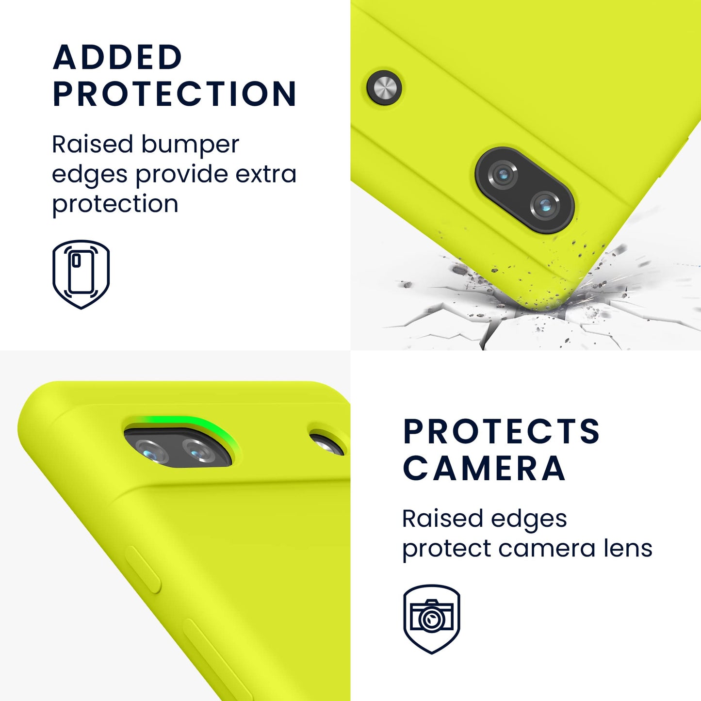 kwmobile Carcasa Compatible con Google Pixel 6a Funda - Case TPU y Silicona antigolpes - Apto Carga inalámbrica - Amarillo limón