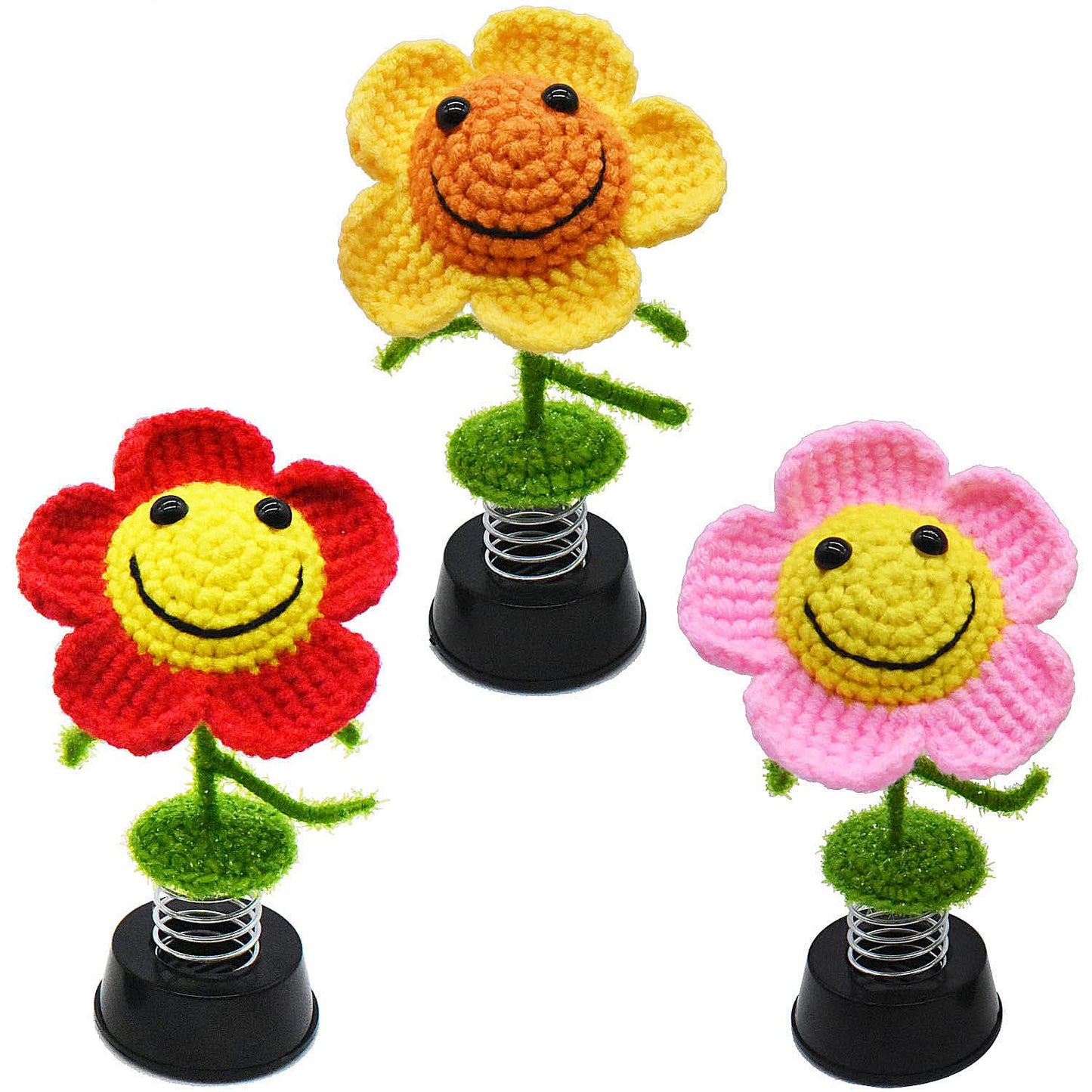 Regalos de girasol para mujer, decoración de girasol hecha a mano, decoración de salpicadero de coche, decoración de pared de flores, diseño de calcomanía inferior (rojo)