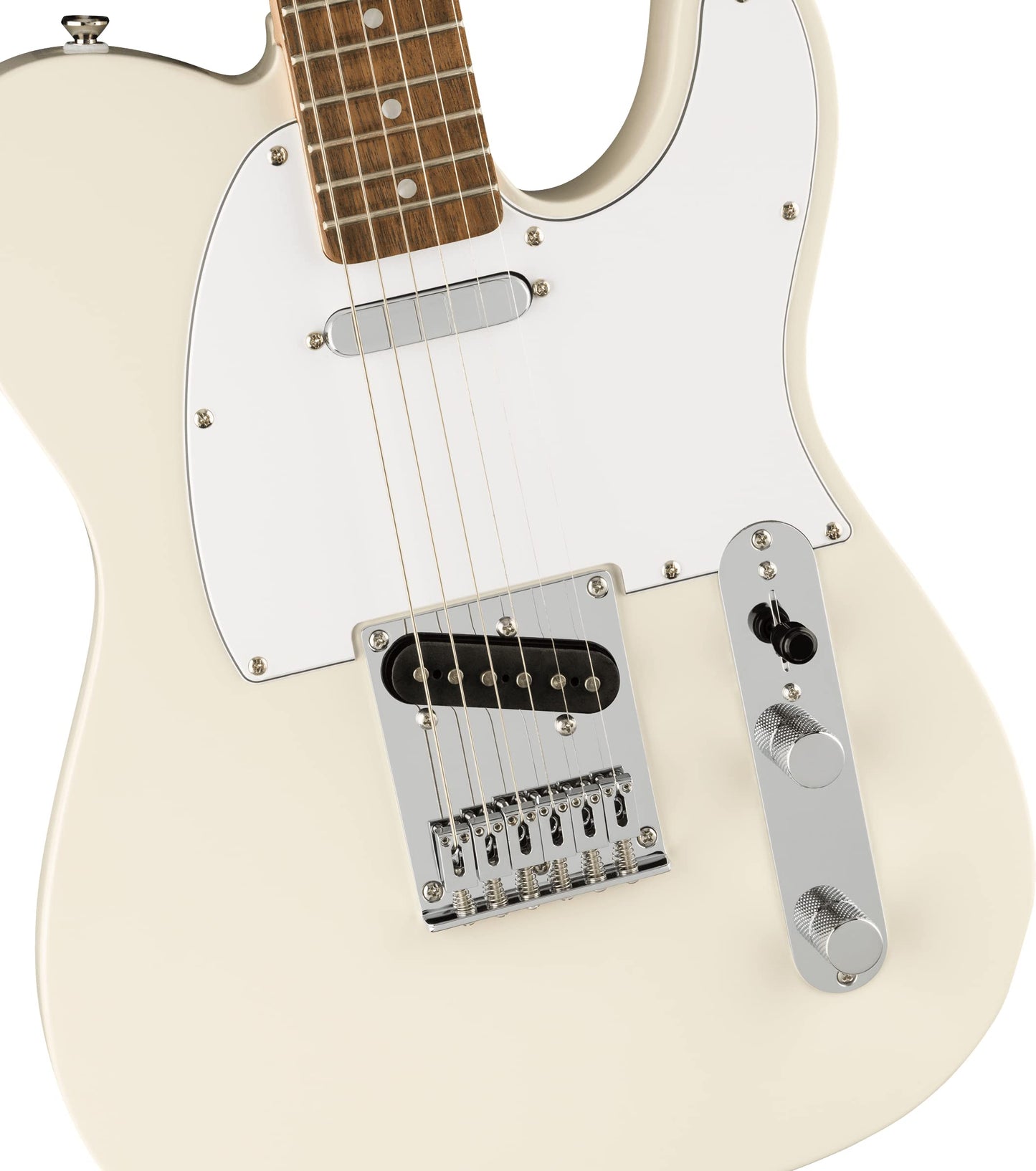 Squier Affinity Series Telecaster Guitarra eléctrica, con 2 años de garantía, blanco olímpico, diapasón Laurel