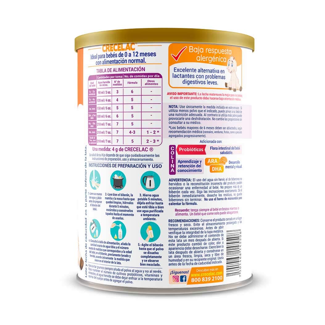 Fórmula Crecelac Bebé 0-12 Meses (400gr)