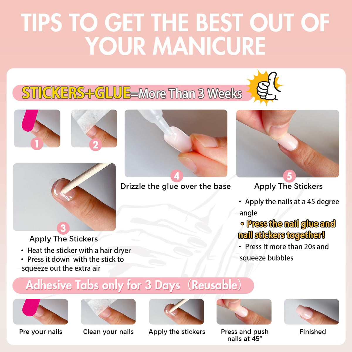 SXVME 30 Uñas Postizas Amarillas Francesas, Almendradas Cortas, Con Pegamento, Forma De Estilete Medio, Uñas Acrílicas Naturales Para Mujer, 15 Tamaños.