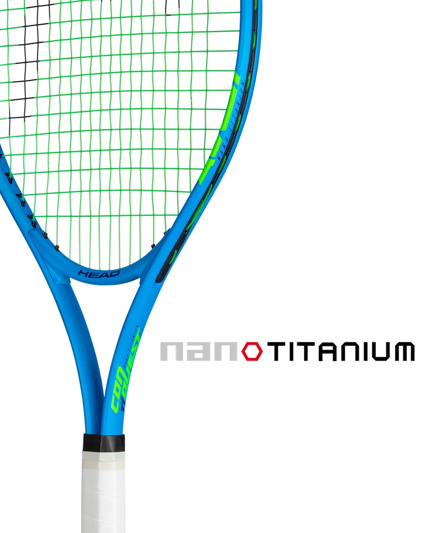 HEAD Ti. Conquest - Raqueta de Tenis - Raqueta de Equilibrio de luz de Cabeza preencordada de 27 Pulgadas, Agarre de 4 3/8 Pulgadas, Azul Oscuro