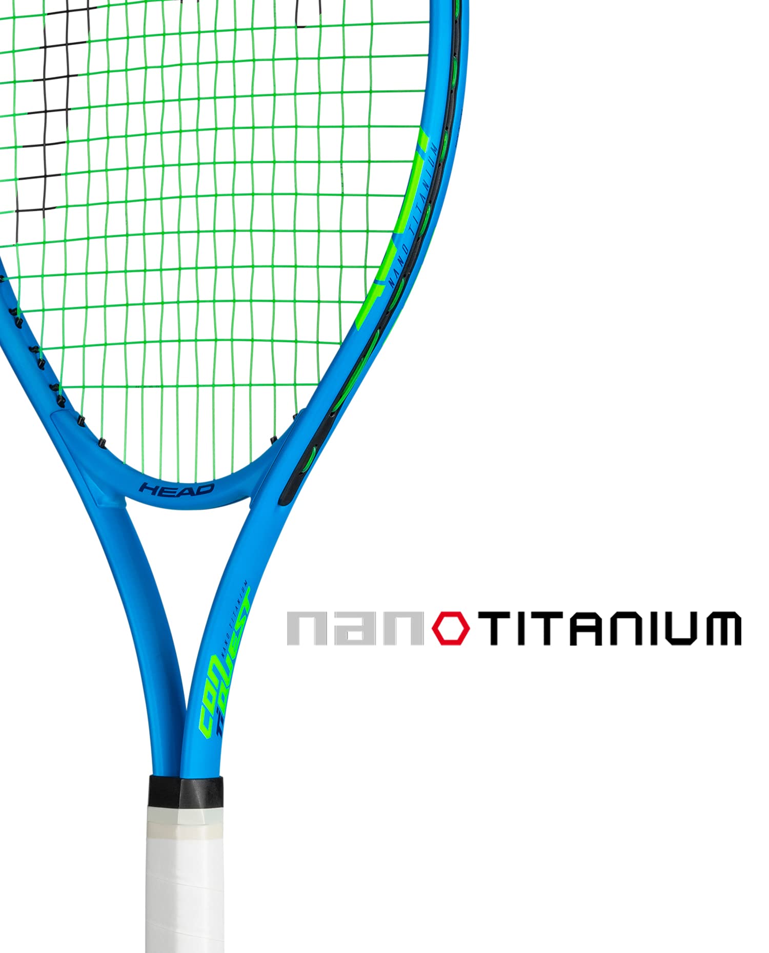 HEAD Ti. Conquest - Raqueta de Tenis - Raqueta de Equilibrio de luz de Cabeza preencordada de 27 Pulgadas, Agarre de 4 3/8 Pulgadas, Azul Oscuro