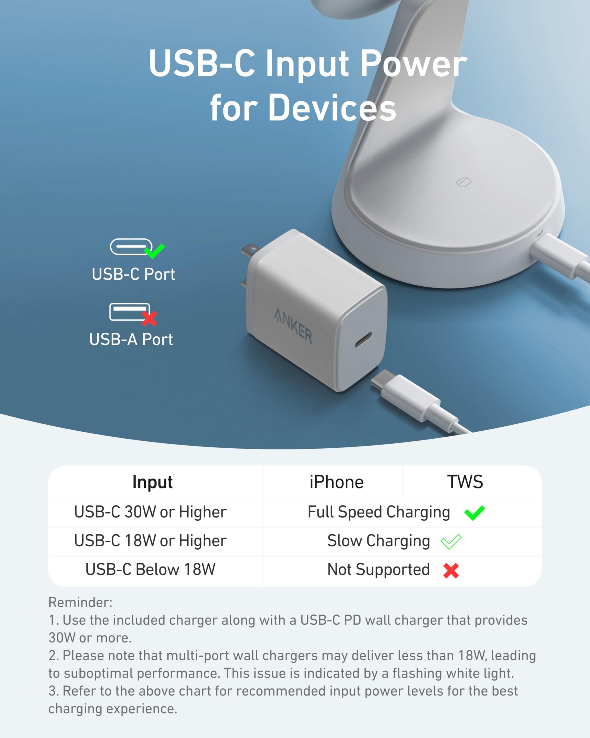 Anker Estación de Carga Inalámbrica 15W, Soporte 2 en 1, Carga Rápida Qi2, Sistema de Carga Dual, Conexión Magnética Segura, Ángulos Ajustables, Diseño Elegante para iPhone 15 Pro y Auriculares TWS