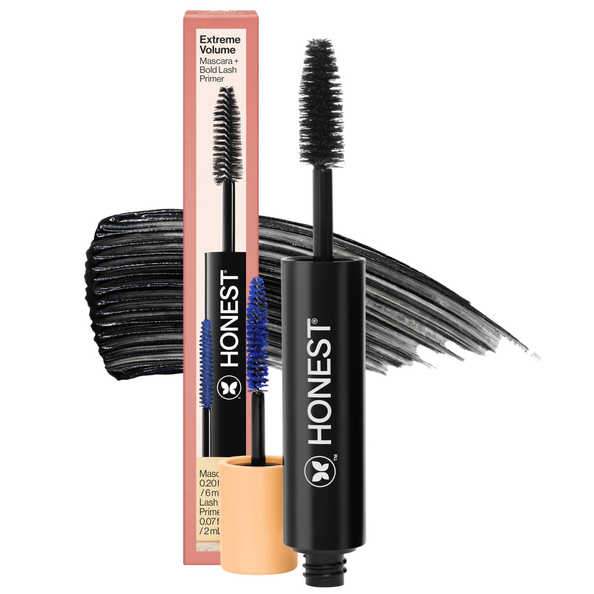 Extreme Volume Mascara Plus Bold Lash Primer by Honest for Women - 0.27 oz Mascara