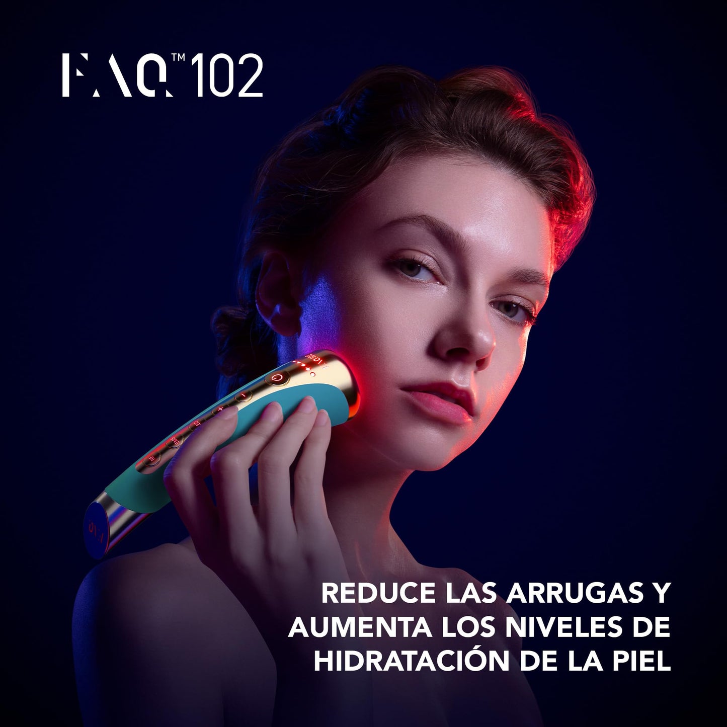 FAQ 102 Set Beauty Answer - Masajeador facial reafirmante con 8 luces LED + Prebase P1 Manuka Honey 30 ml - Preparación facial antes del cuidado - Ritual diario de belleza - Topaz