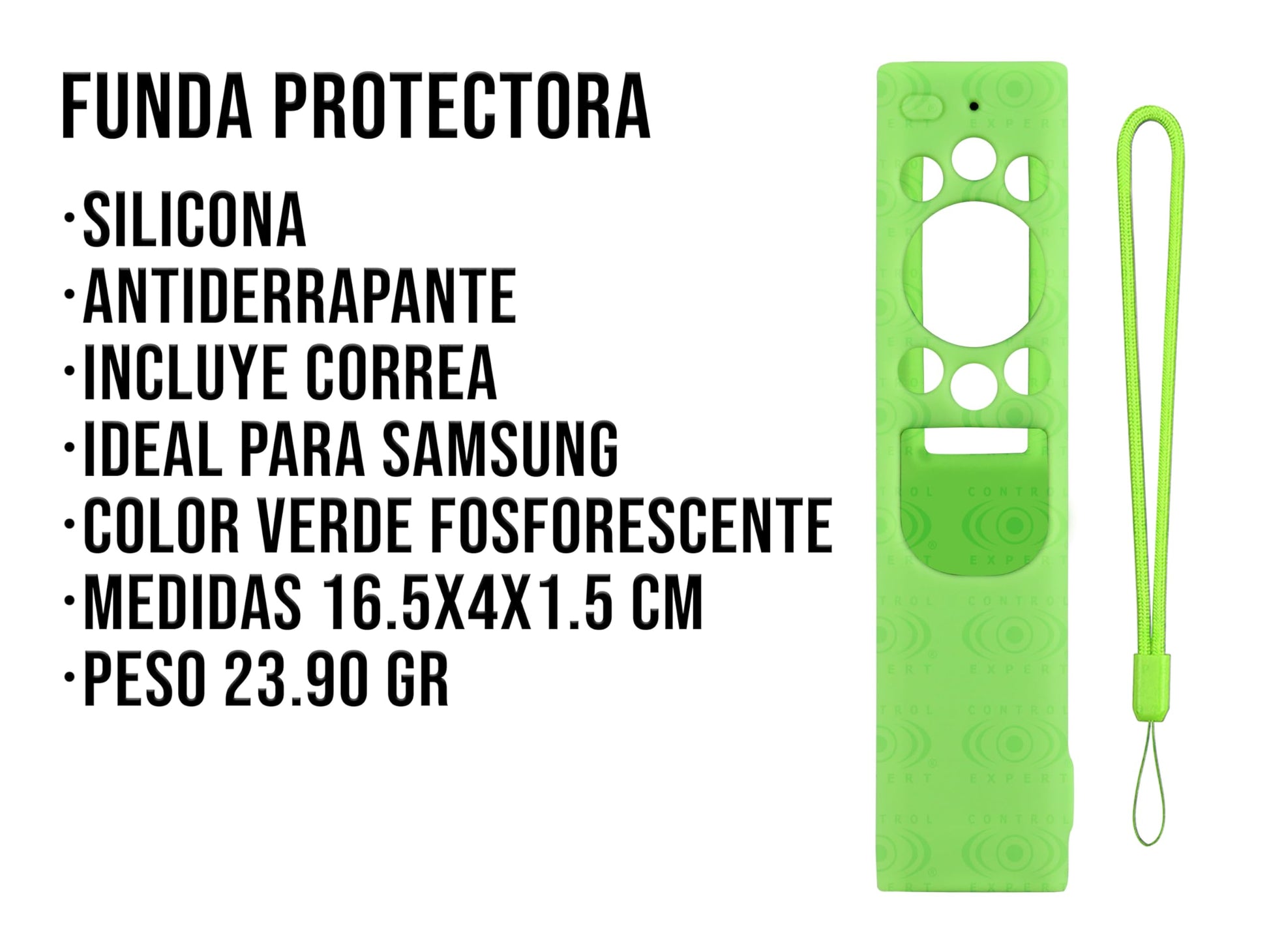 CONTROL EXPERT Funda para Control Samsung 4k Case Panel Solar Smart TV Pantalla Bn59-01363a, Bn59-01385d, Bn59-01357a Silicon Protector (Verde)