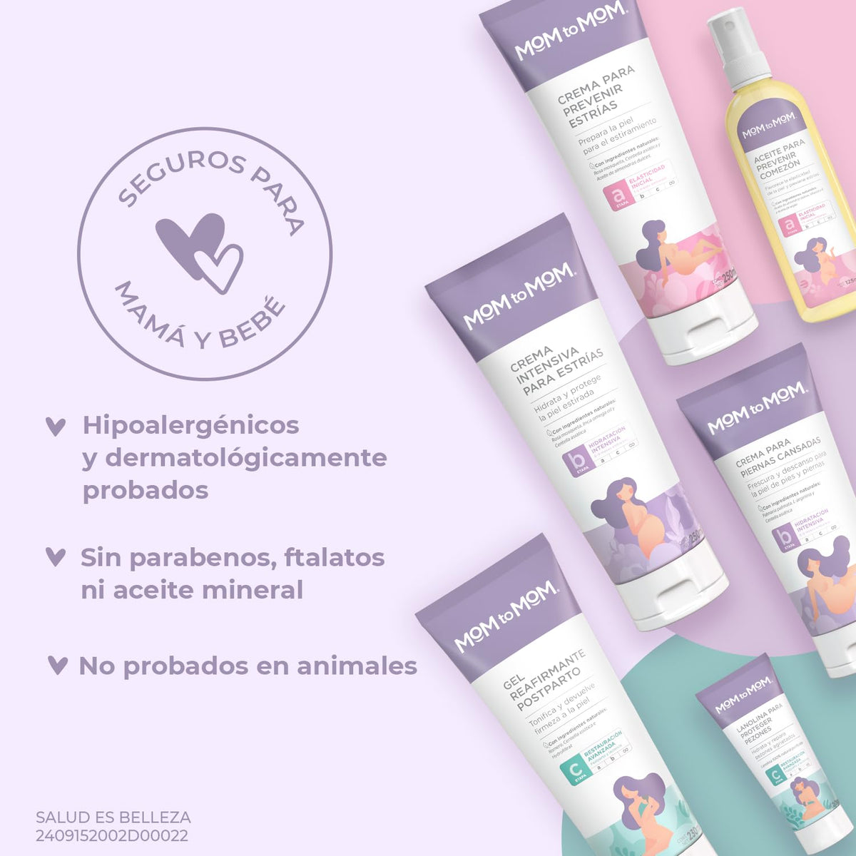 MOM to MOM Kit Tratamiento para el cuidado de la piel en cada etapa del embarazo y postparto