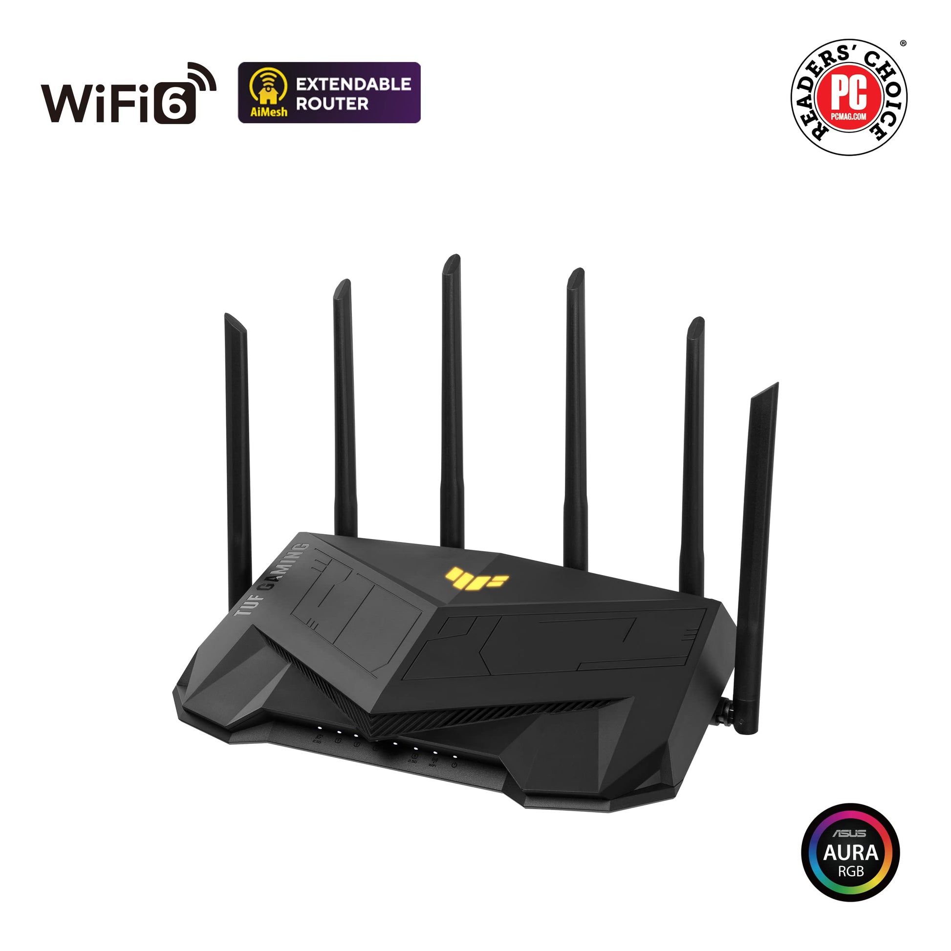 ASUS TUF Gaming WiFi 6 Router (TUF-AX6000) - Puerto dedicado para Juegos, Puerto Dual de 2.5G, reenvío de Puertos de 3 Pasos, enrutador Extensible con AiMesh, Seguridad de Red AiProtection Pro,