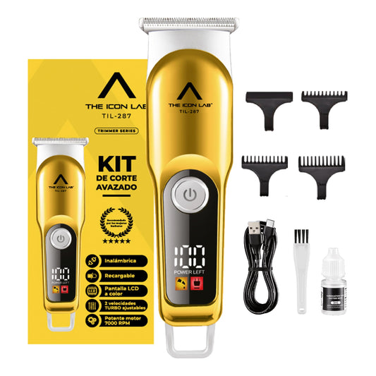 Rasuradora The Icon Lab LCD Plata Motor 7000 RPM Recargable USB para Hombre