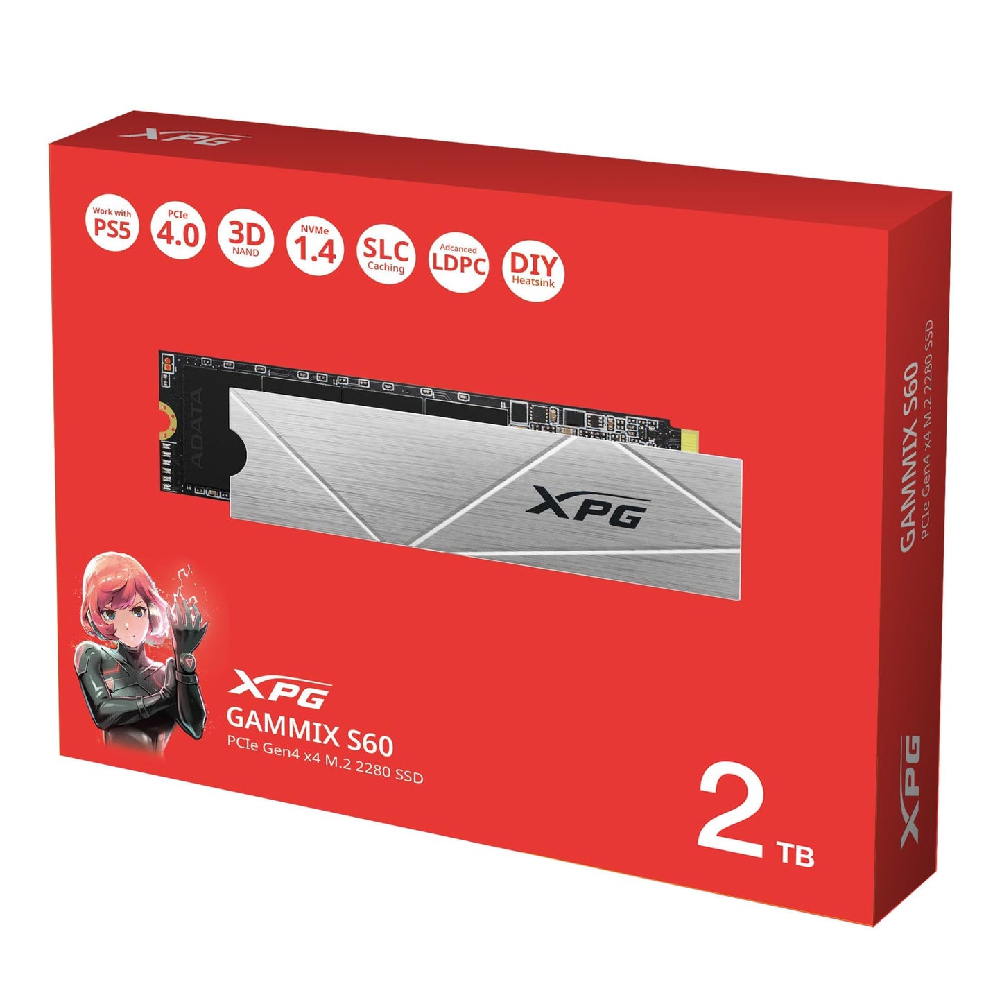 SSD XPG GAMMIX S60 2TB Negro Lectura 5000 MB/s Escritura 4200 MB/s