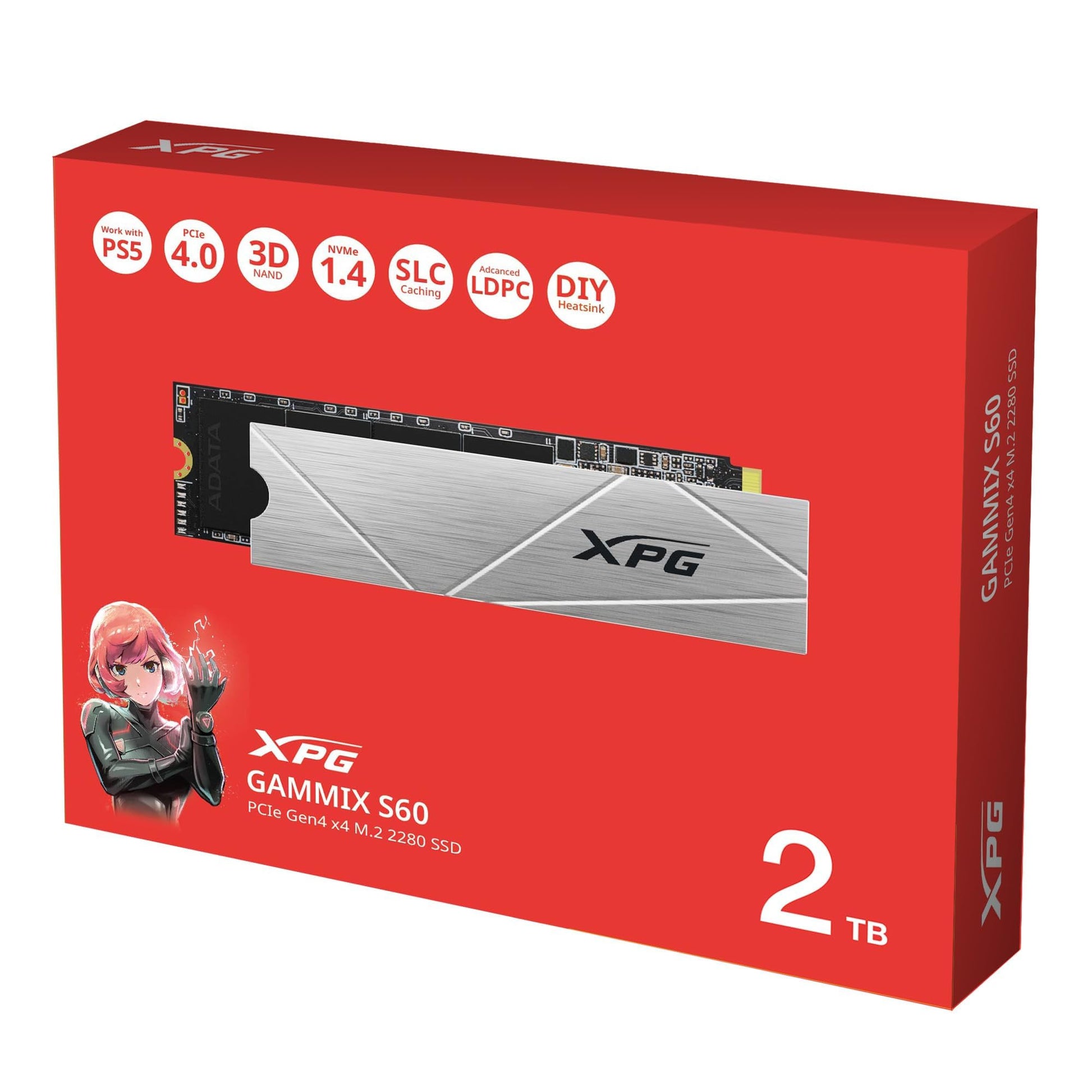 SSD XPG GAMMIX S60 2TB Negro Lectura 5000 MB/s Escritura 4200 MB/s