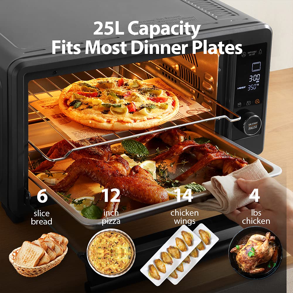 Horno Tostador Toshiba Gris Carbón Digital 6 en 1 Freidora de Aire