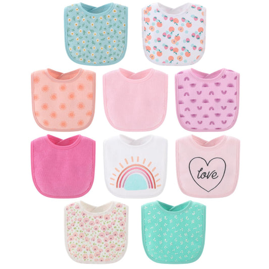 Juego de Baberos The Peanutshell Arcoíris Floral Algodón para Niña