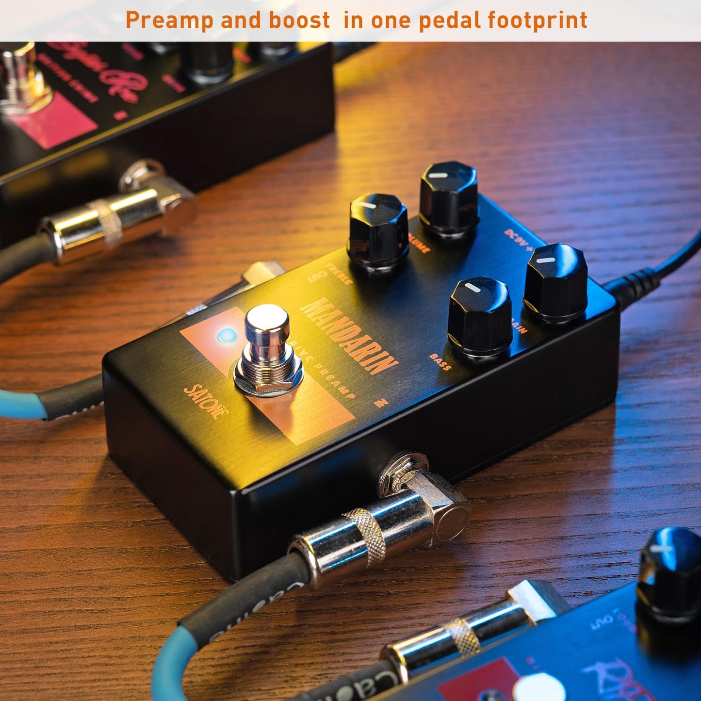 Pedal de Efecto Overdrive Satone S805 Mandarin Clásico con 4 Controles y True Bypass