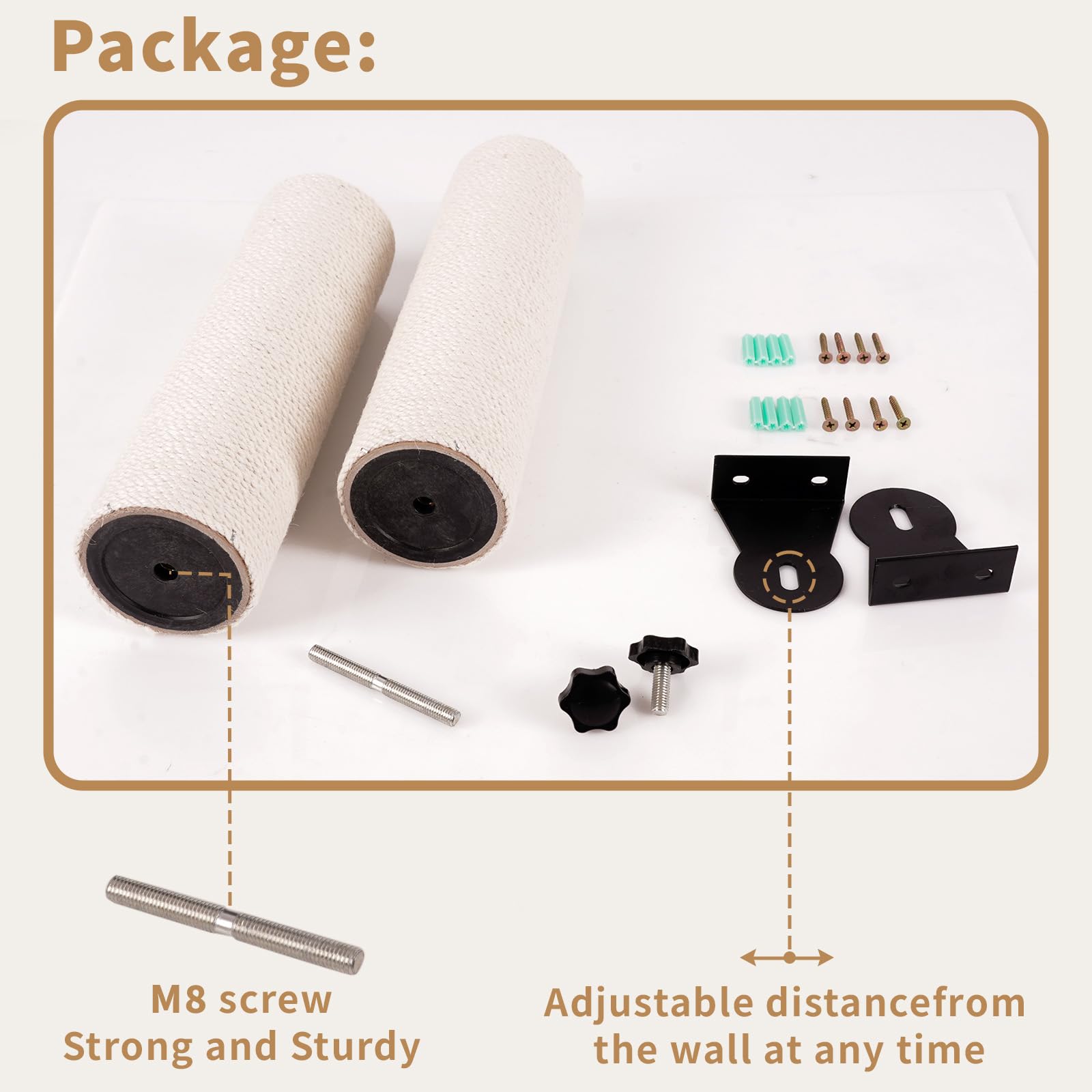 Poste Rascador para Gatos Neecong Cáñamo Montado en Pared para Interior