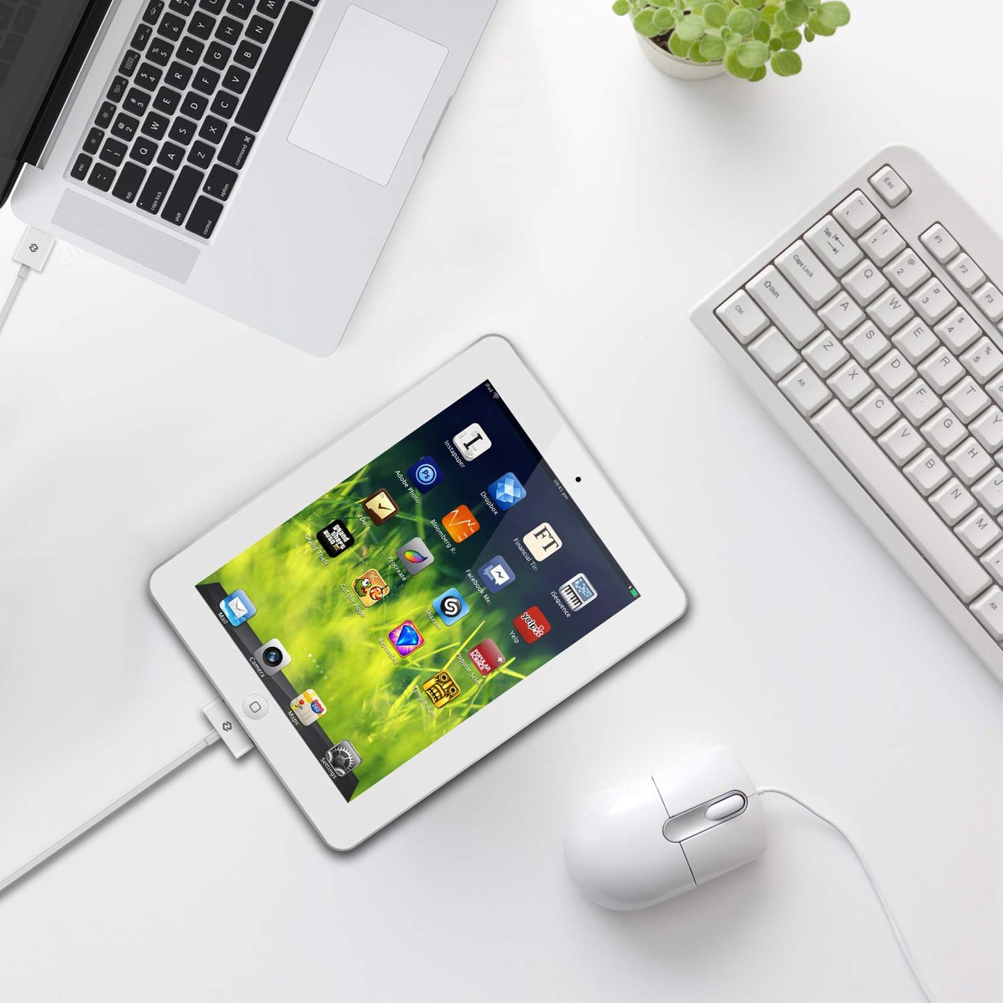 JETech Cable de Datos USB Carga Cargador para iPhone 4/4s, iPhone 3G/3GS, iPad 1/2/3, iPod, 1m (Blanco)