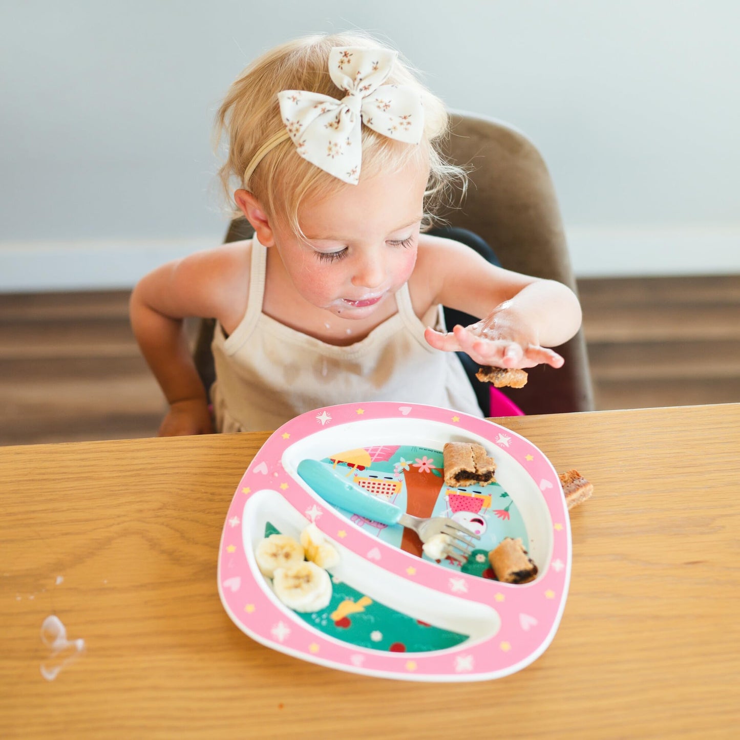 Juego de Vajilla The First Years Peppa Pig Rosa con Plato Dividido para Niños Pequeños