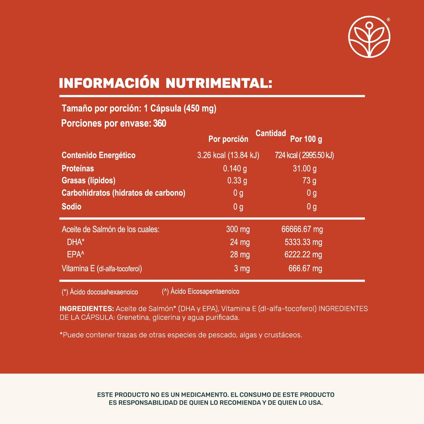 LIFE 360+ Vitamina E Omega | 360 Cápsulas | Aceite de Salmón con DHA y EPA Vitamina E (dl-a-tocoferol) | Suplementos Alimenticios Omega 3 | Aceite de Pescado (Fish Oil) | 360 Cápsulas por Envase