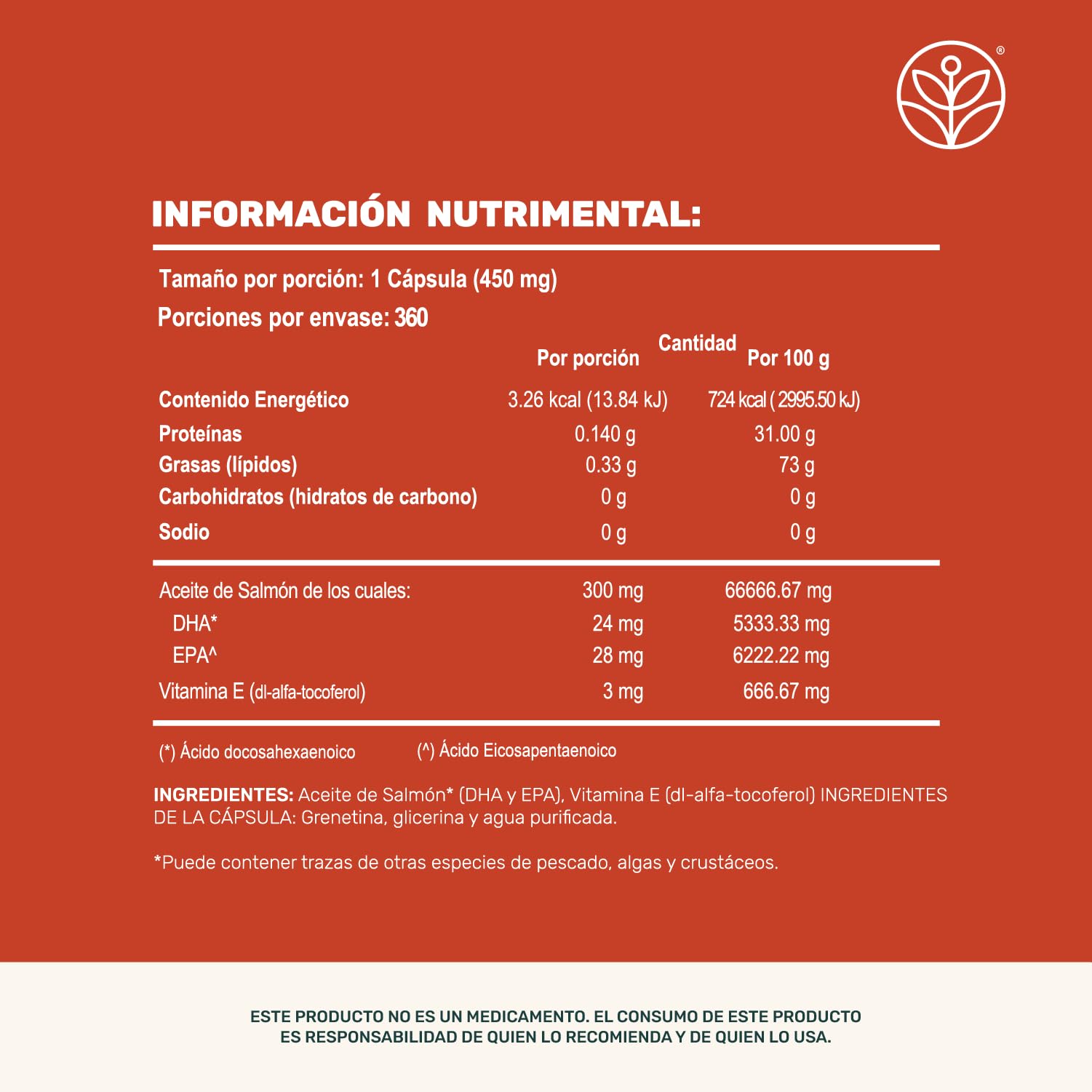 LIFE 360+ Vitamina E Omega | 360 Cápsulas | Aceite de Salmón con DHA y EPA Vitamina E (dl-a-tocoferol) | Suplementos Alimenticios Omega 3 | Aceite de Pescado (Fish Oil) | 360 Cápsulas por Envase