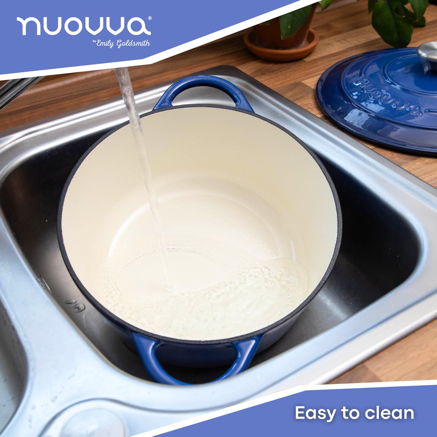 Nuovva - Olla holandesa de hierro fundido esmaltado con tapa - Cazuela de 7.3 cuartos de galón - Horno holandés de cerámica para hornear, asar, estofar y guisos, apto para horno hasta 500 °F - 30 cm