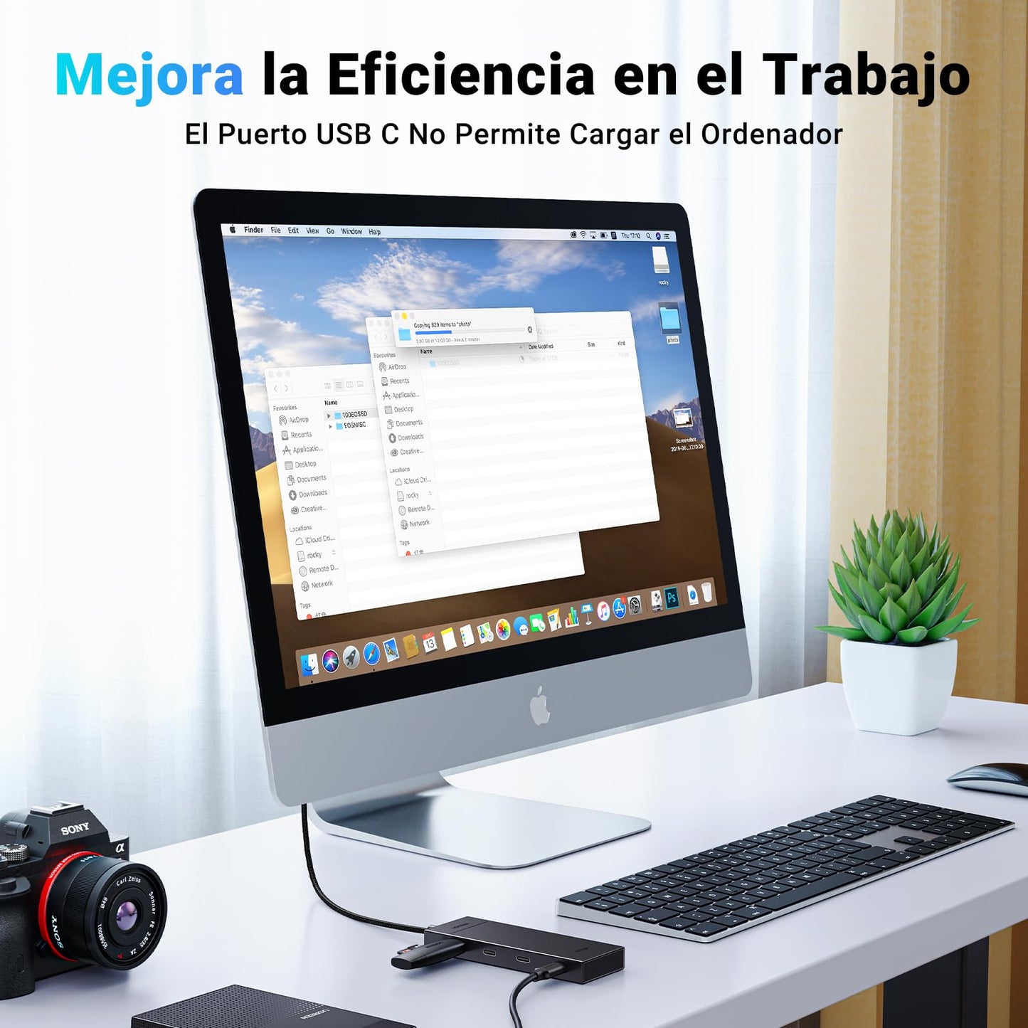 Hub USB C UGREEN 10Gbps Plata Compatibilidad Amplia