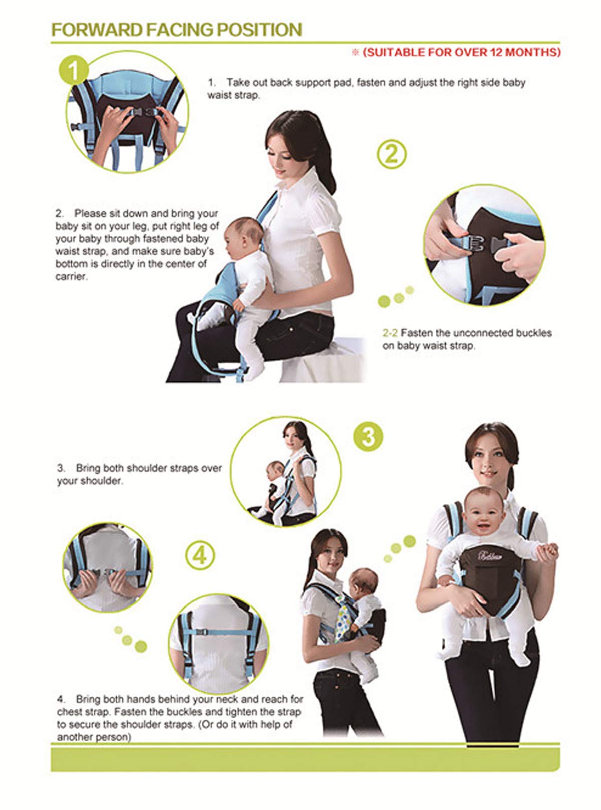 CdyBox Mochila 3D ajustable con 4 posiciones, mochila con estructura suave, ergonómica, parte delantera trasera, recién nacido, bebé (rosa)