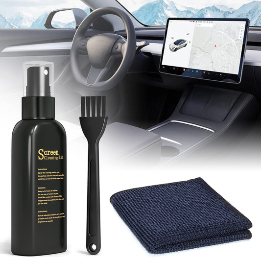 Limpiador de visualización de coche, limpiador de visualización táctil de coche, herramienta de limpieza de visualización de coche, limpiador de visualización, paño de limpieza grande, cepillo para polvo de limpieza, kit de limpieza de visualización de co