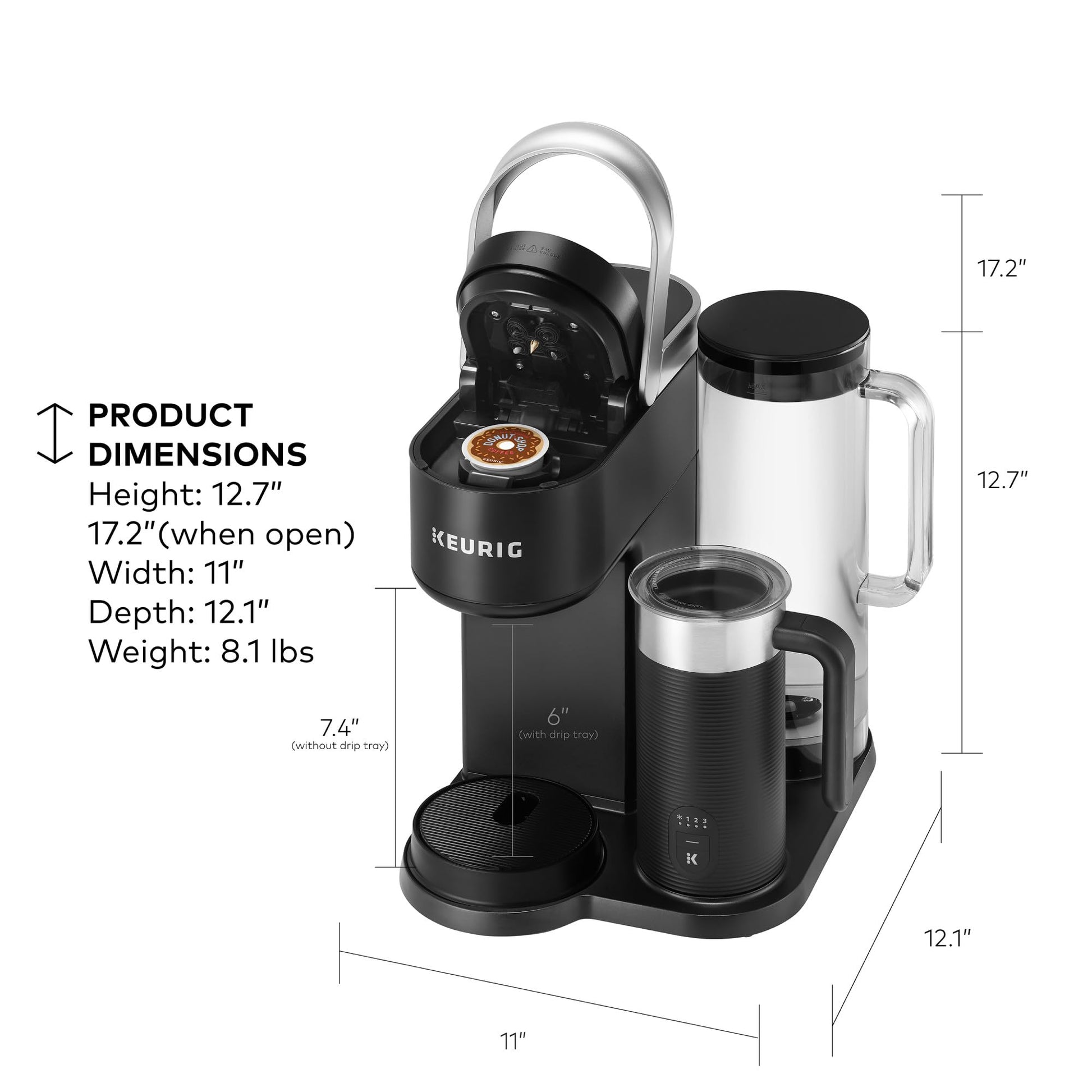 Keurig K-Cafe SMART - Cafetera para cápsulas K-Cafe, color negro