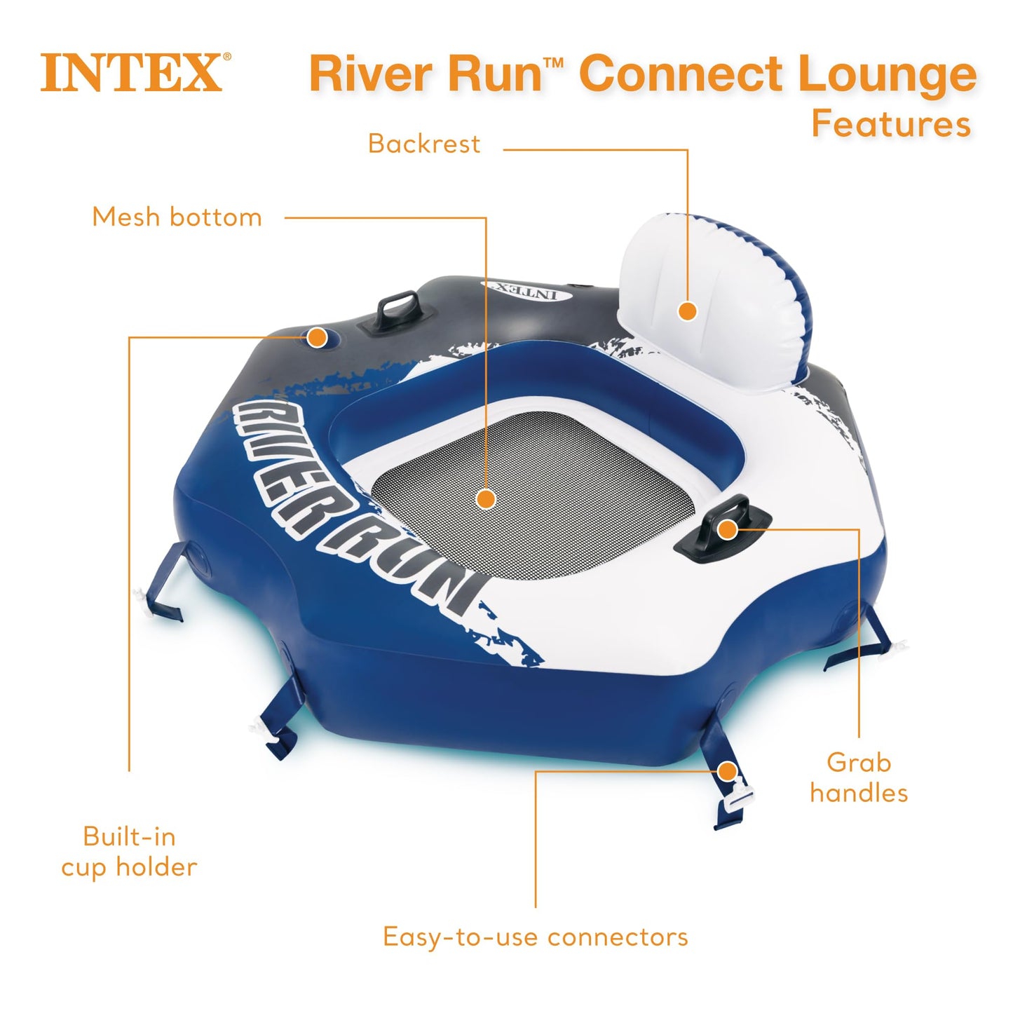 Intex- Inflable connect lounge , para alberca, 51" X 49.5"