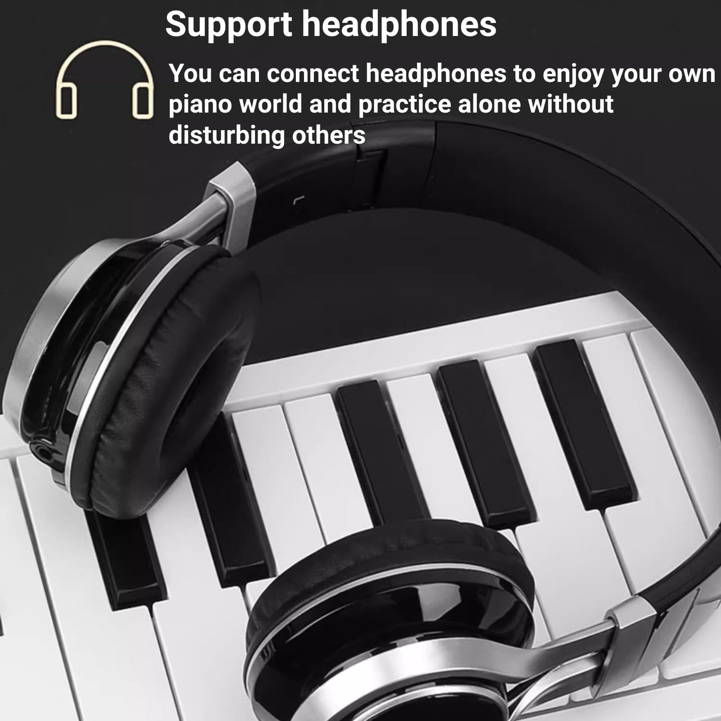 Teclado de Piano Portátil Electrónico Plegable 61 Teclas con Reproducción de Grabación