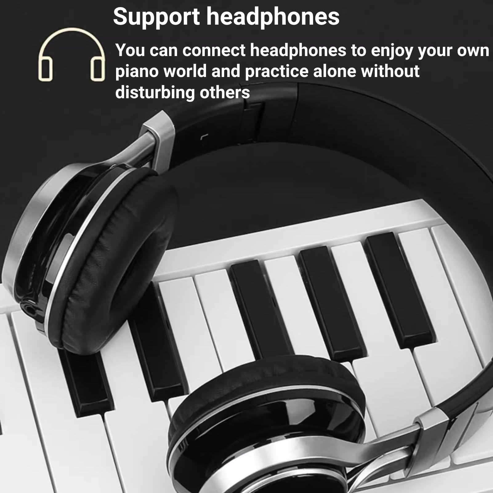 Teclado de Piano Portátil Electrónico Plegable 61 Teclas con Reproducción de Grabación