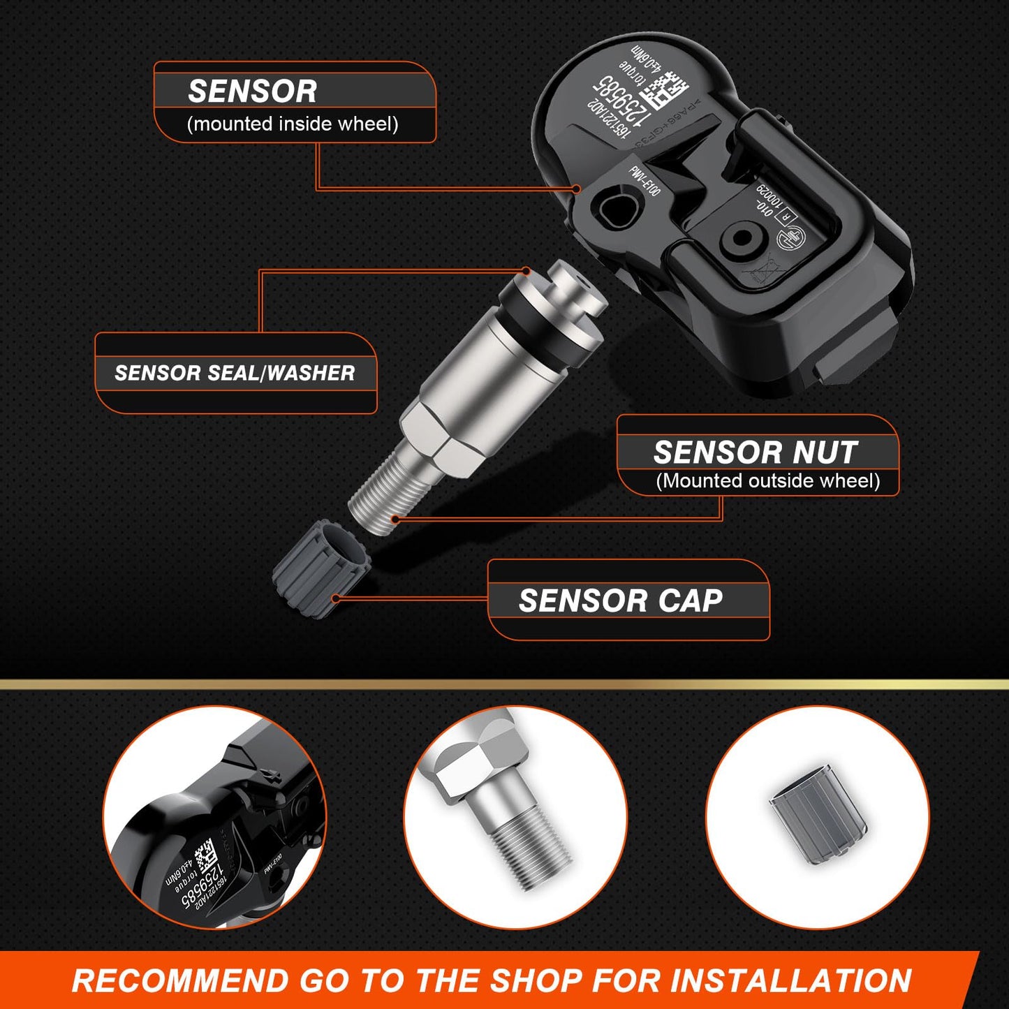 Sensor TPMS para Monitoreo de Presión de Neumáticos para Toyota y Lexus 315MHz 4 Piezas
