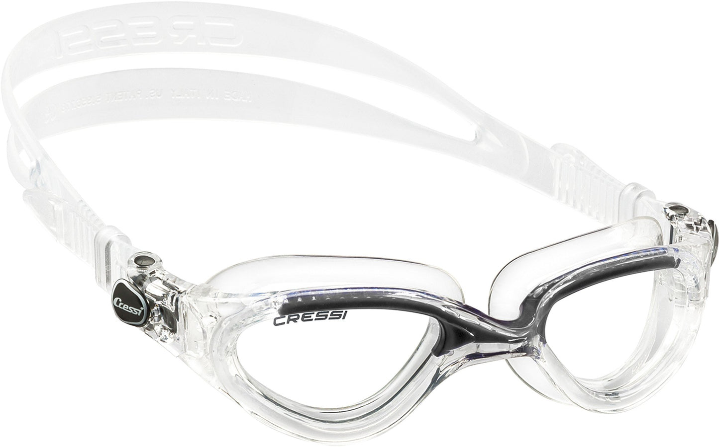 Cressi Gafas de natación para Adultos Flash (Transparentes/Negras)