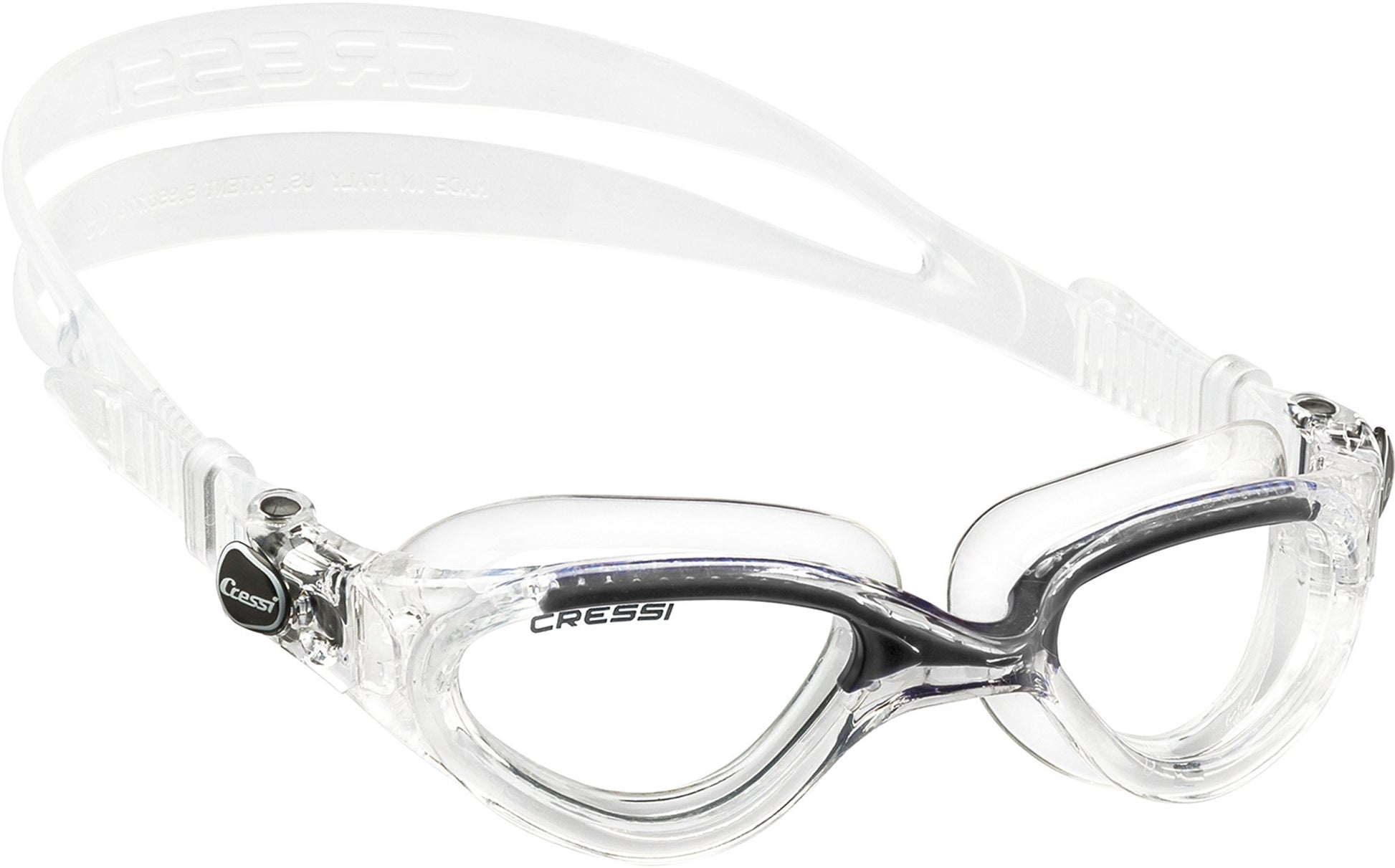 Cressi Gafas de natación para Adultos Flash (Transparentes/Negras)