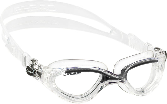 Cressi Gafas de natación para Adultos Flash (Transparentes/Negras)