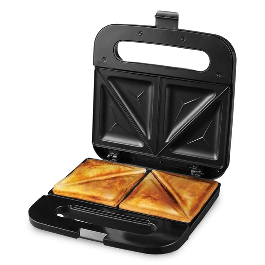 Sandwichera Eléctrica Ovente Negro Antiadherente 750W 2 Rebanadas