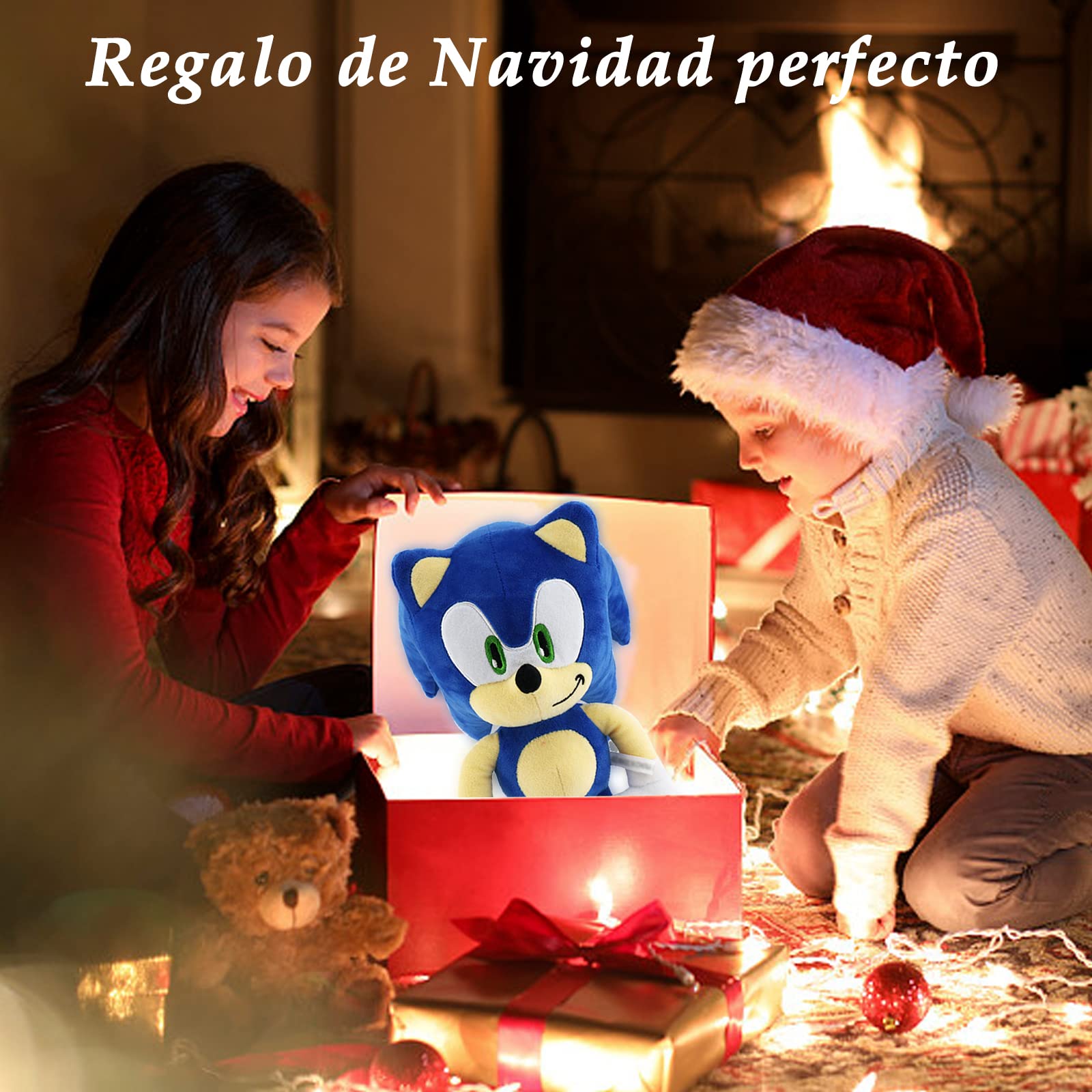 Juguetes de peluche para Hedgehog,12 pulgadas personajes de dibujos animados,Juguete de Peluche Suave para Sala de Estar,Oficina,Coche,Regalos navideños perfectos Para Niños y Niñas (Azul)