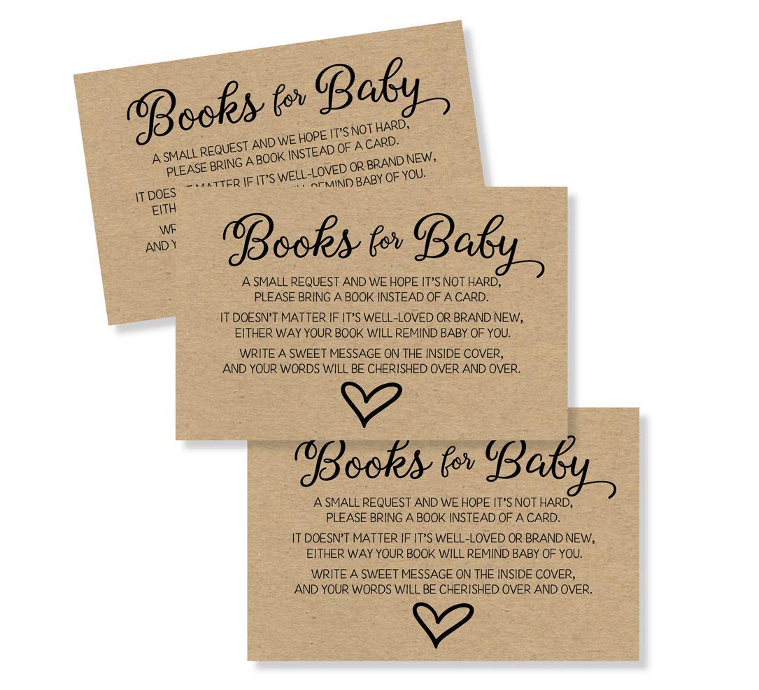 50 tarjetas de solicitud de papel kraft neutro de género para baby shower (50 tarjetas)