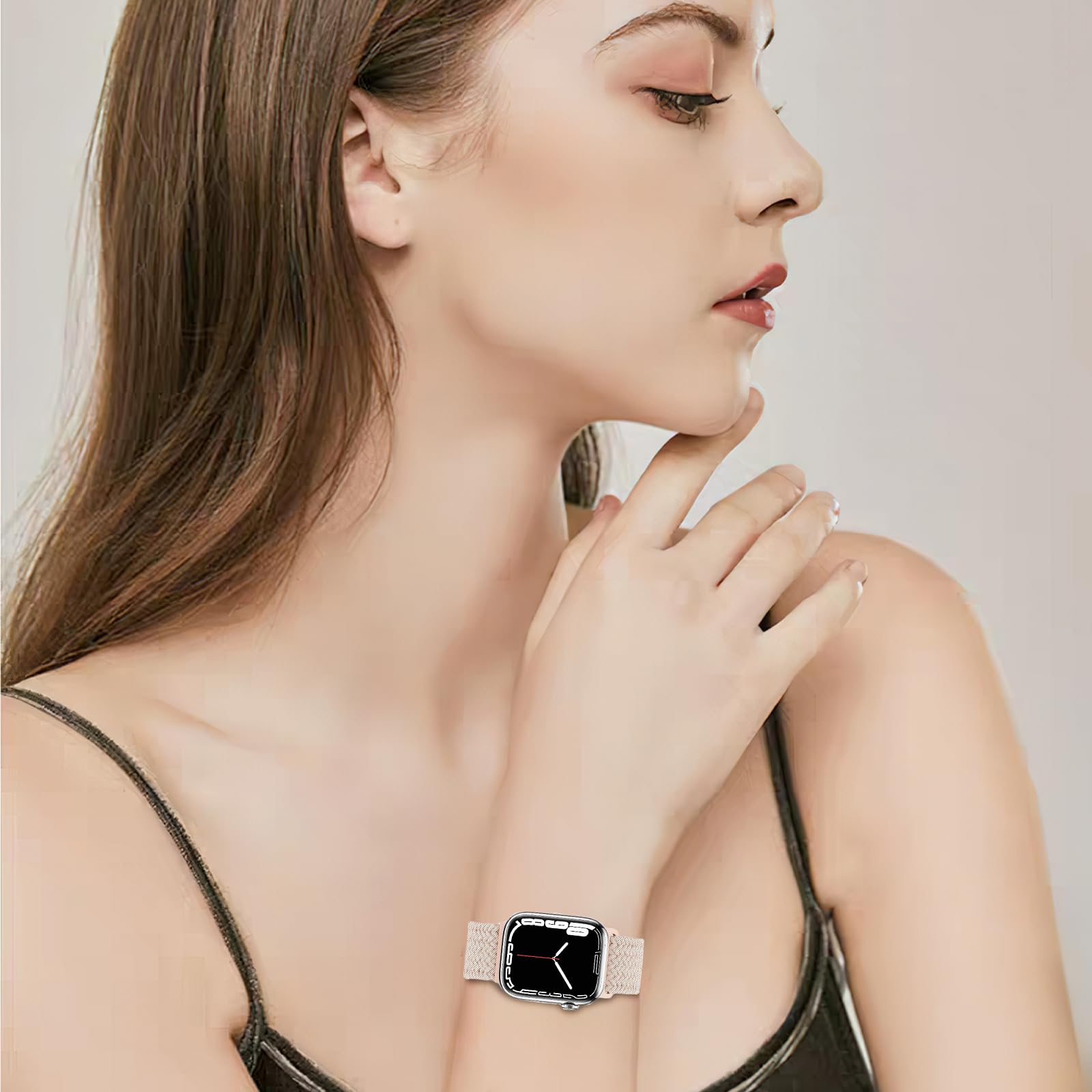 Correa Trenzada Elástica Compatible con Apple Watch Multicolor Set de 4 Piezas