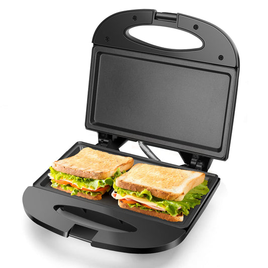 Aigostar Sandwichera con superficie antiadherente de rejilla profunda para huevo, jamón, filetes, parrilla eléctrica compacta tostador de Pan negro, certificado ETL, Roy